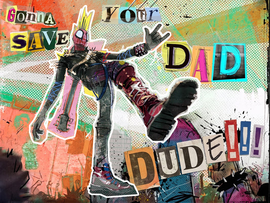 Save Your Dad — Spider-Punk Fan Art Kiss-Cut Sheet